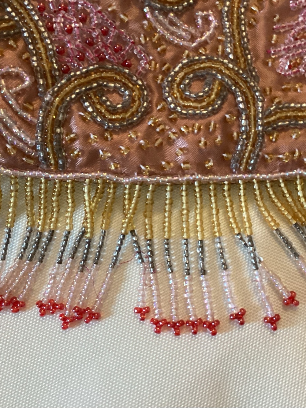 Pink Moon New York Beaded Pink Evening Bag with Fringe - Picture 3 of 6